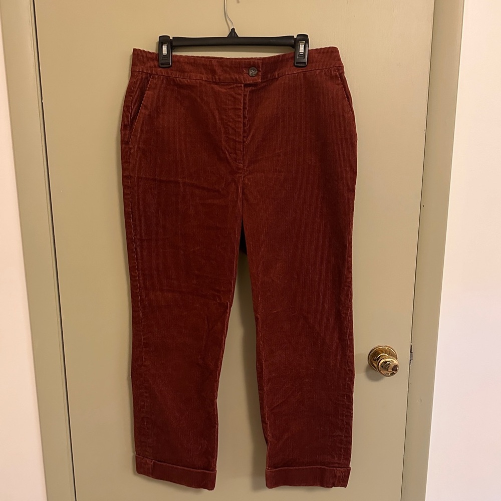 Boden Rust Corduroy Trousers with Cuff, pants